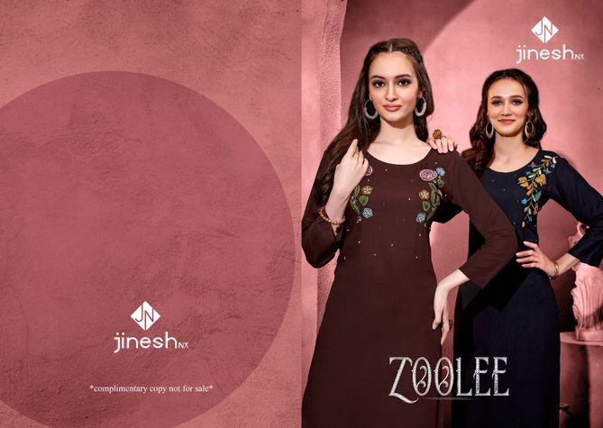 ZOOLEE Festive Wear Designer Rayon Heavy Designer Latest Kurti With Bottom Collection